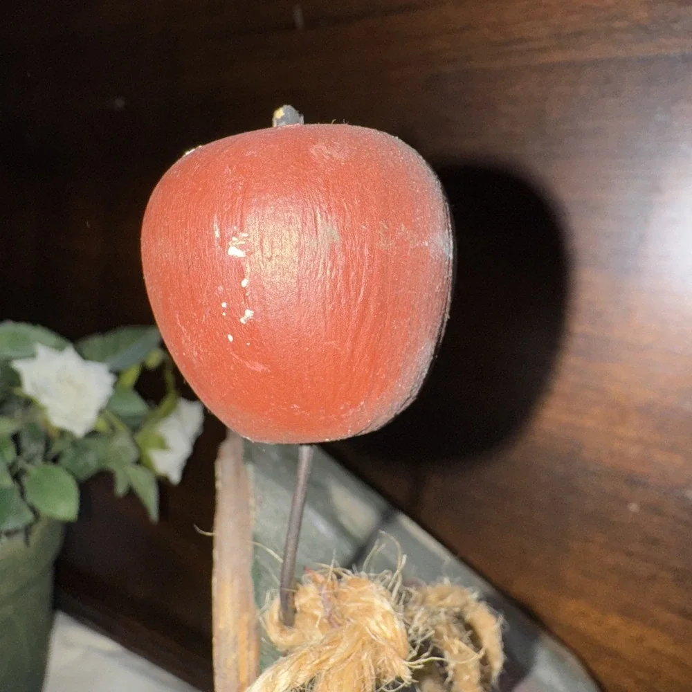 Decorative Wooden Bird House Green Color Features Squares Colors, Apple On Top‎